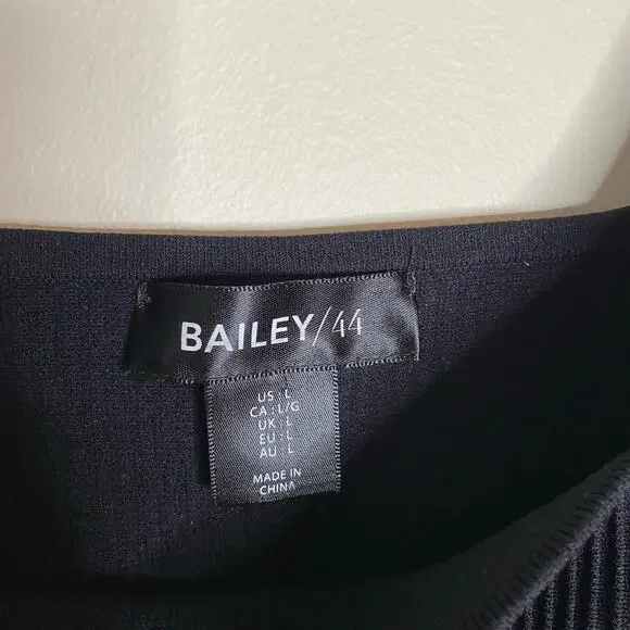 BAILEY/44 Black Ribbed Knit Square Neck Tank Top Size Large - Picture 4 of 7